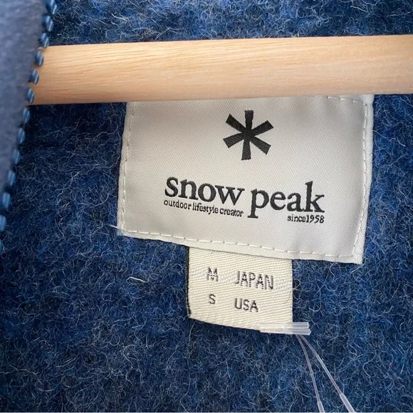 NWOT Snow Peak Wool Fleece Pullover Hoodie Jacket Size S blue💙 - Picture 5 of 7